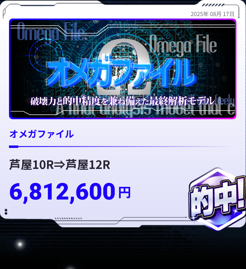 オメガファイル6,812,600円的中